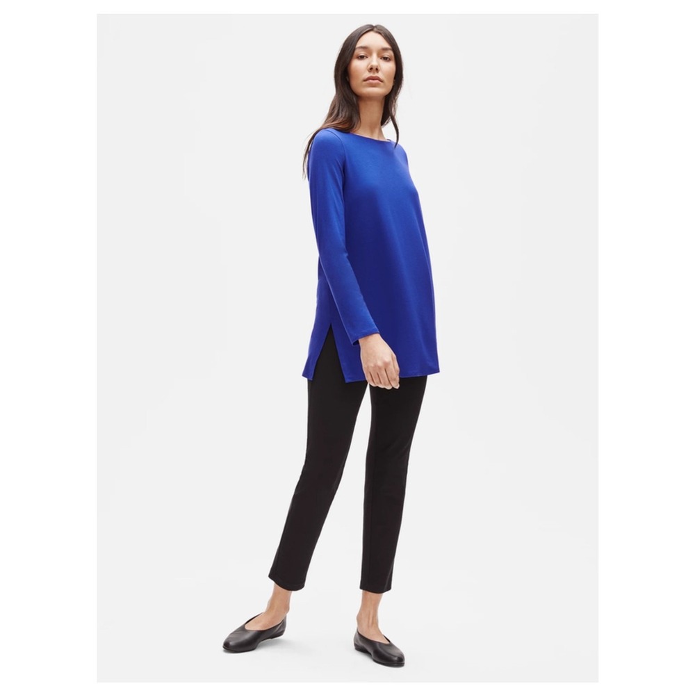 Eileen Fisher Drapey Tunic, Women's Small‎ Blue Casual Office Wear Minimal